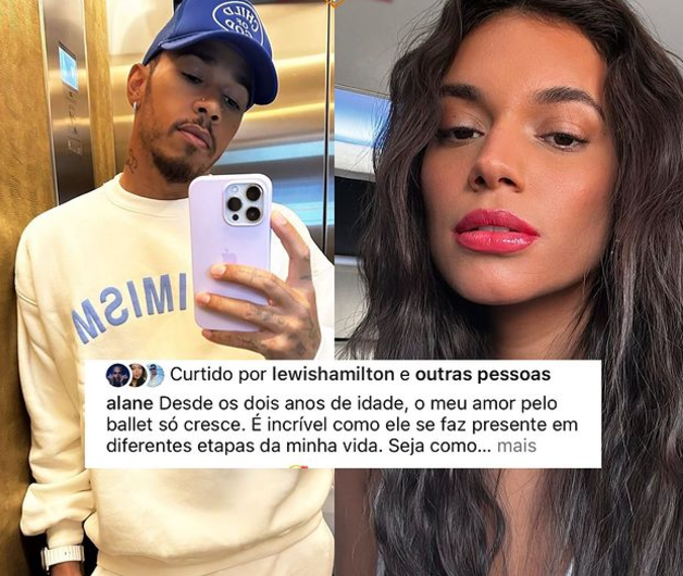 Lewis Hamilton e Alane Dias (Foto: Reprodução/Instagram)