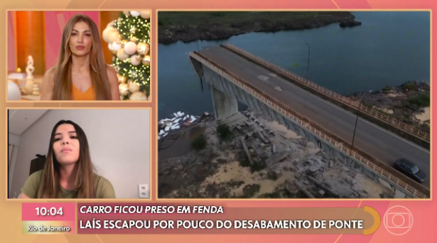 Mulher que escapou de desabamento de ponte detalha o momento no “Encontro”