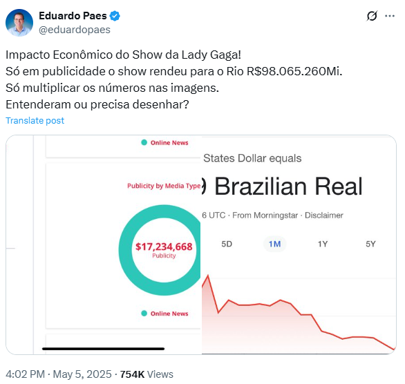 Reprodução: X/Eduardo Paes