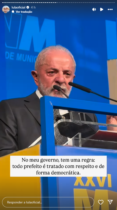 Reprodução: Instagram/Lula
