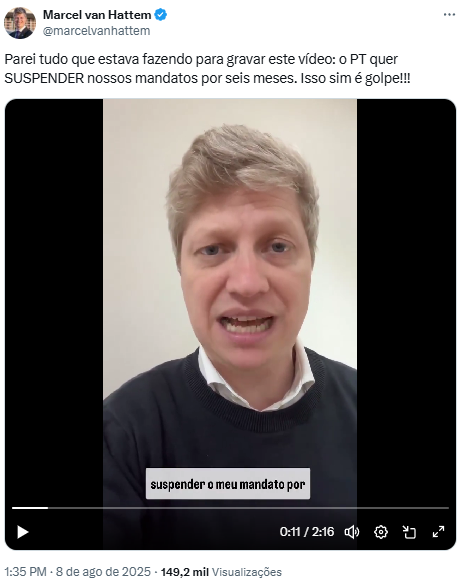 Reprodução: X/marcelvanhattem