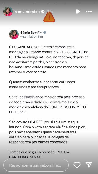 Reprodução: Instagram/@samiabomfim Reprodução: Instagram/@samiabomfim