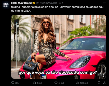 Reprodução: X/@StreamMaxBR Reprodução: X/@StreamMaxBR