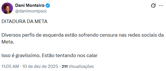 Reprodução: X/@danimontpsol Reprodução: X/@danimontpsol
