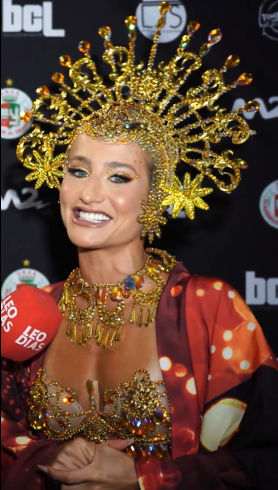 Bruna Griphao em ensaio técnico na Sapucaí (Reprodução: portal LeoDias)