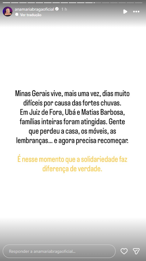 Reprodução: Instagram/@anamariabragaoficial