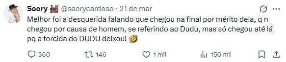 Reprodução: X/@saorycardoso Reprodução: X/@saorycardoso