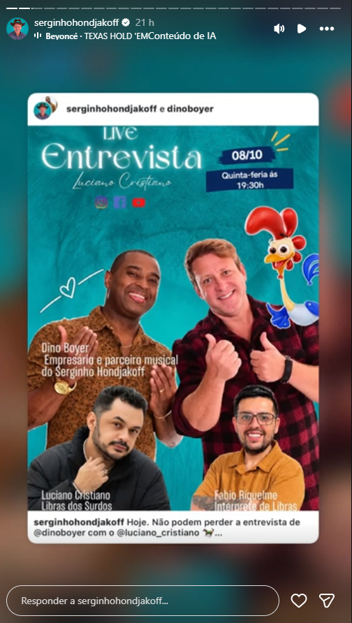 Reprodução: Instagram/@serginhohondjakoff