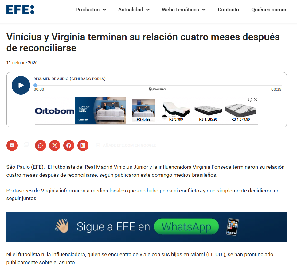Reprodução: Site oficial/EFE