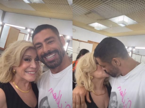 Cauã Reymond e Susana Vieira se beijam em bastidor de novela: “Coisa mais linda”