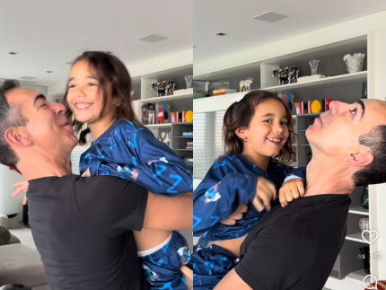 César Tralli comemora aniversário da filha com vídeo carinhoso: “Eu amo ser pai”