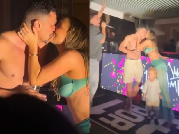 Cheirinho de reconciliação: Cocielo chora em festa e troca beijo com Tata Estaniecki