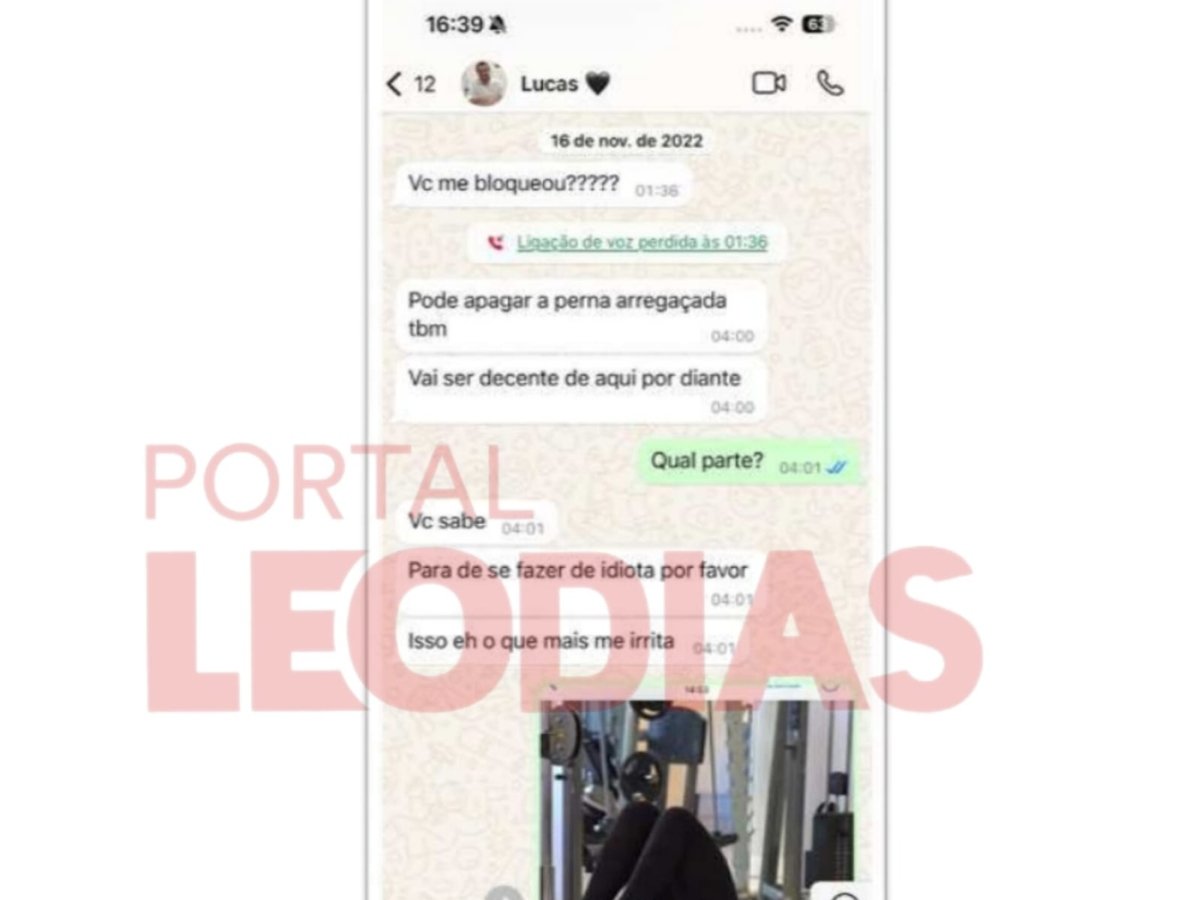 WhatsApp de Cíntia Chagas (Foto: portal LeoDias)