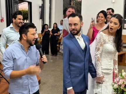 Dupla Cleber & Cauan invade casamento e deixa noiva em choque com surpresa