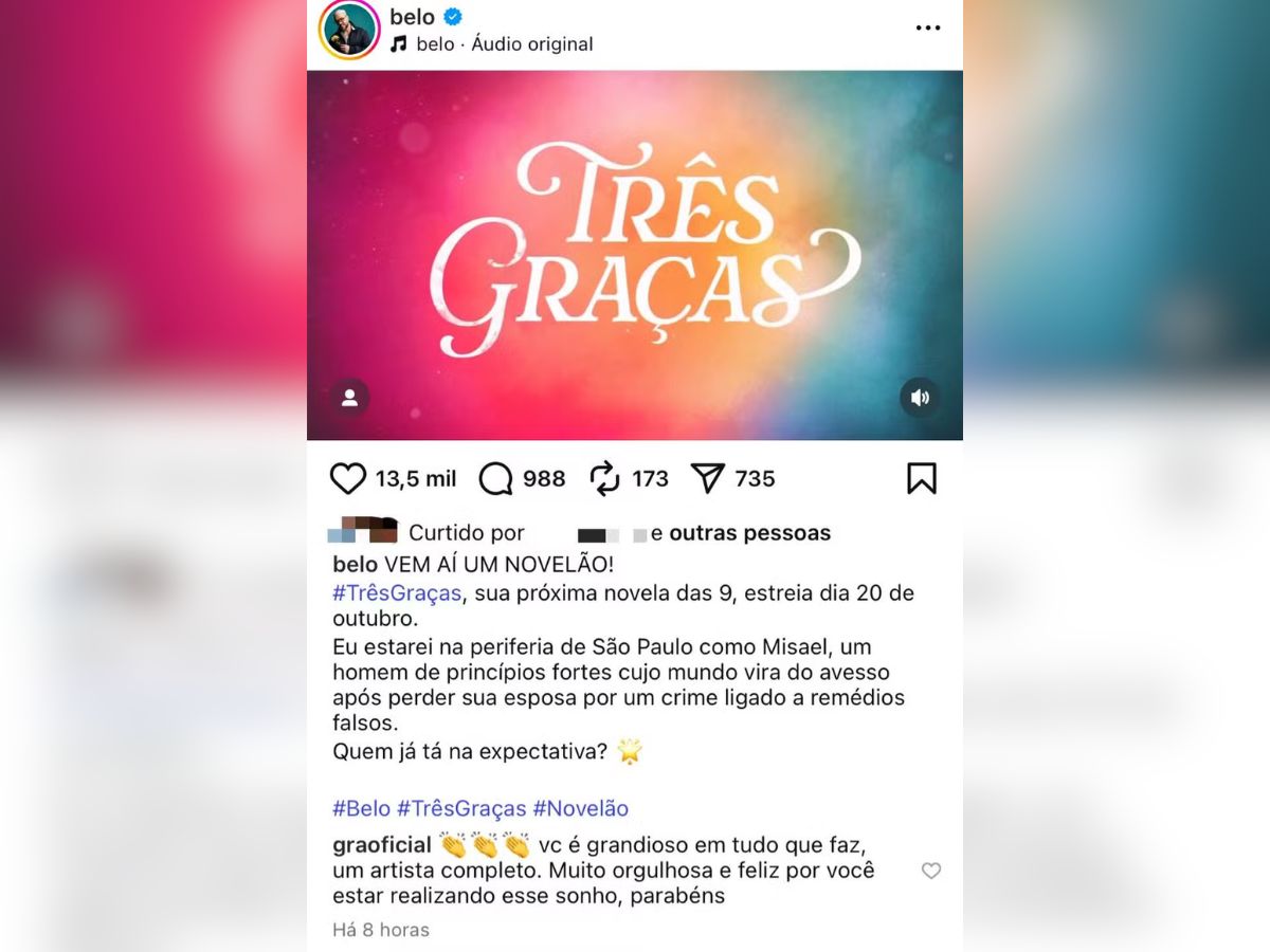 Reprodução / Instagram: @belo Reprodução / Instagram: @belo