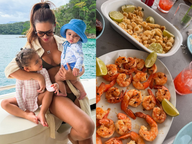 Luxo em alto-mar: Bruna Biancardi curte dia de sol com Mavie e Mel em passeio de barco