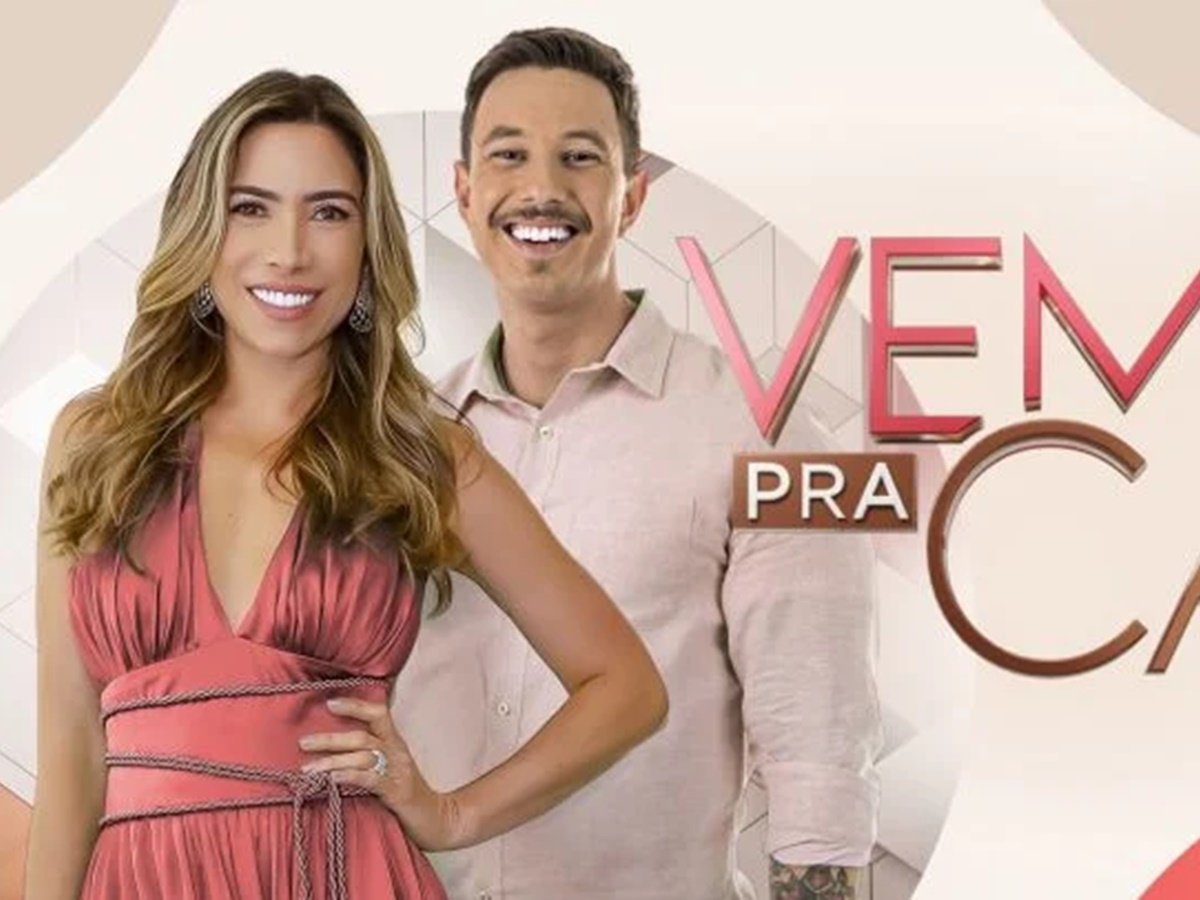 Patrícia Abravanel e Gabriel Cartolano na apresentação do Vem pra Cá, no SBT (Reprodução: SBT)