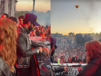 Gusttavo Lima mostra seu lado DJ com Andressa Suíta durante festão em fazenda