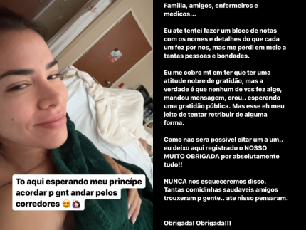 Após Rodrigão retirar tumor, Adriana Sant’Anna agradece apoio: “Estamos alegres e gratos”