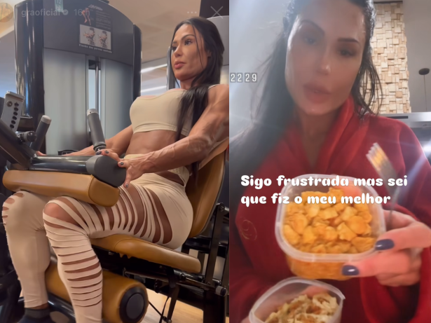 Gracyanne se diz frustrada por não conseguir perder 10kg para trabalho internacional