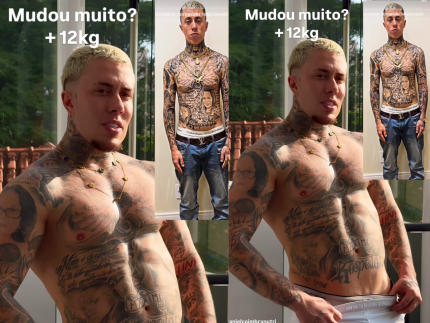 MC Daniel mostra antes e depois do corpo após ganhar 12 quilos: “Mudou muito?”