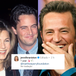 Jennifer Aniston faz homenagem para Matthew Perry um ano após sua morte