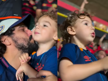 Renato Góes compartilha 1ª vez do filho em estádio e encanta web