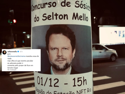 Selton Mello vira tema de concurso de sósias e declara: “Adoraria ficar em terceiro lugar”