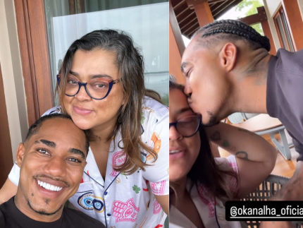 Preta Gil recebe a visita de O Kannalha e ganha beijo do affair