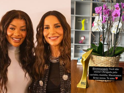 Ivete envia flores e troféu a Ludmilla após esquecer de agradecê-la em discurso