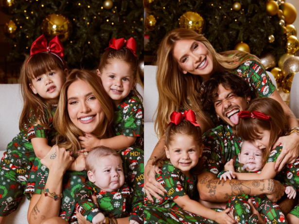 Virginia e a família capricham no ensaio de Natal e reação do José diverte web