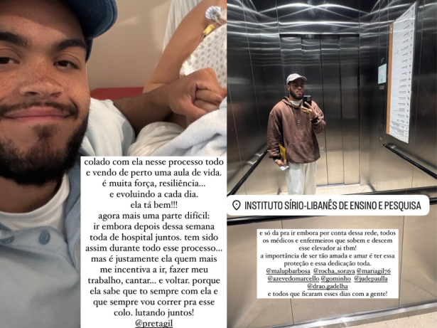 Filho de Preta Gil publica foto de mãos dadas com cantora e revela parte difícil