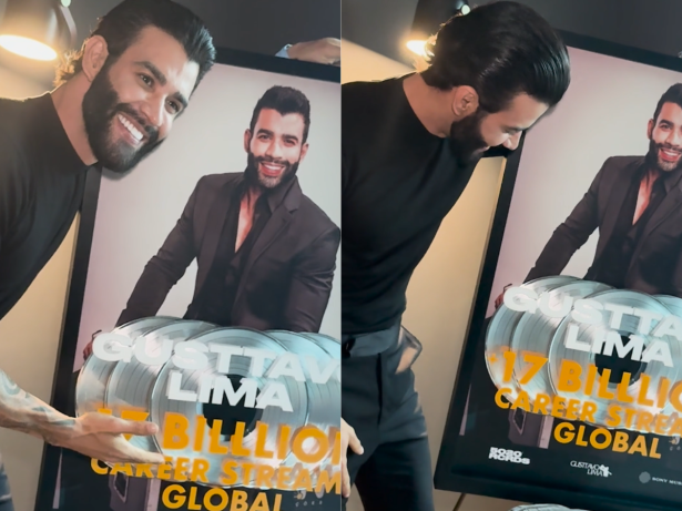 Gusttavo Lima ganha placa de 17 bilhões de streamings globais: “Nunca imaginei isso”