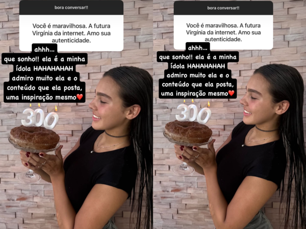 Nora de Angélica e Huck expõe admiração por Virginia: “Minha ídola”