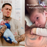 Mc Daniel mostra evolução do filho Rás: “28 dias com força de 3 meses”