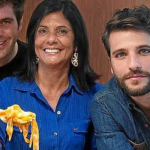 Bruno com mãe e irmão