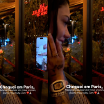 Rayane Figliuzzi faz videochamada com Belo durante viagem a Paris: “Saudade”