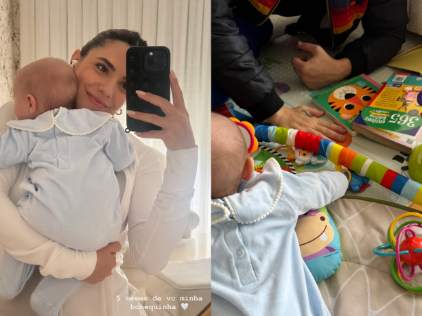 Jade Magalhães comemora 5 meses de filha com Luan Santana: “Bonequinha”