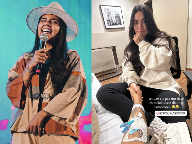 Yasmin Santos passa Dia dos Namorados no hospital e brinca: “Date especial”
