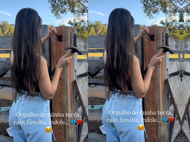 Esposa de Amado Batista reforma cerca em fazenda e diz: “Orgulho da minha essência”