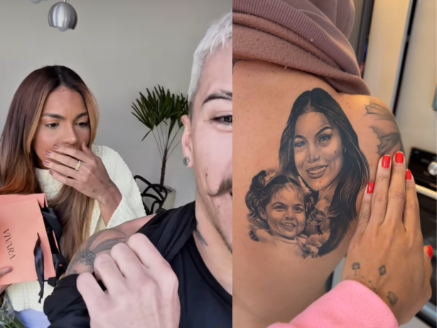 Biel faz tatuagem em homenagem à mulher, Tays Reis, e ela reage: “Não ficou parecido”
