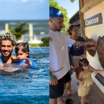 Skin pai solteiro! Zé Felipe leva os filhos para conhecer Projeto Tamar na Bahia