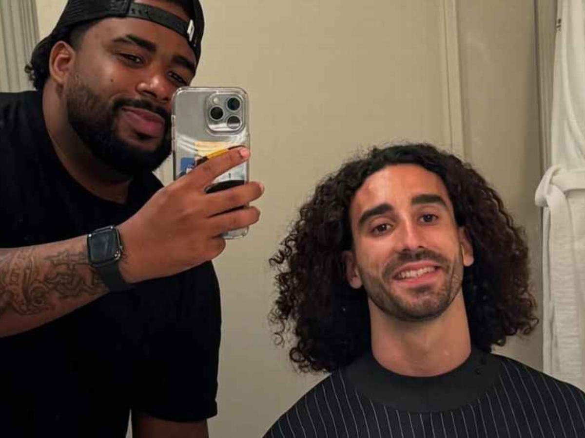 Cucurella e o barbeiro brasileiro, Yuri Barber/Reprodução/Instagram