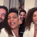 Taís Araujo ensina truque para Humberto Carrão disfarçar “cabeça grande” em foto