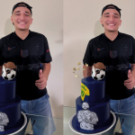João Gomes comemora 23 anos e escolhe bolo temático com foto de Neymar