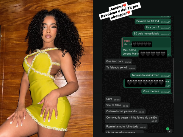 Lorena Maria faz pix de R$ 4 mil errado e toma atitude inesperada após devolução: “Abençoar”