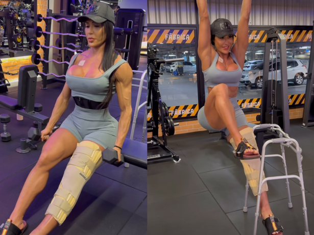 De volta! Gracyanne Barbosa retoma treinos após cirurgia para tratar lesão no joelho