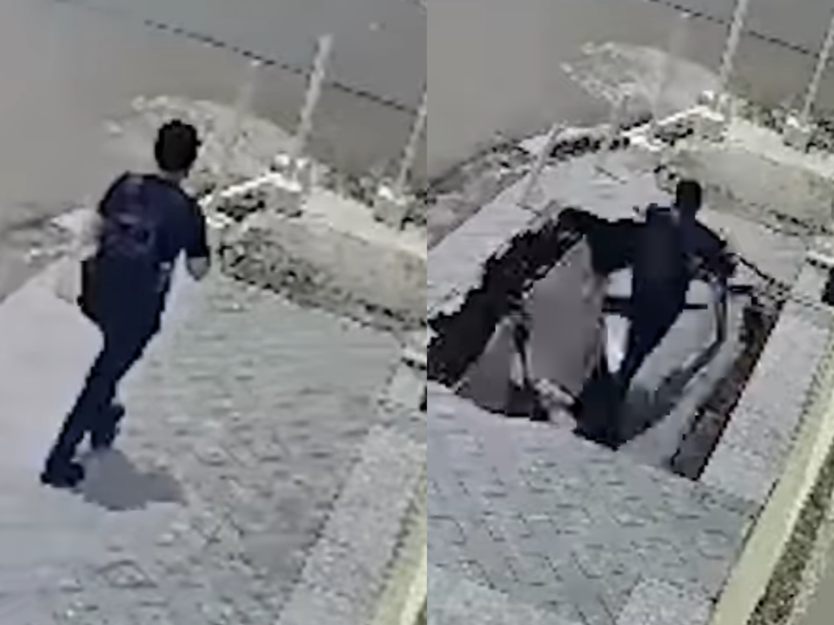 Homem é engolido por buraco após desabamento de calçada em Manaus