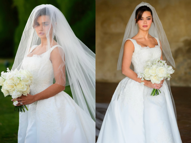 Lá vem a noiva! Franciny Ehlke mostra vestido para casamento com empresário bilionário