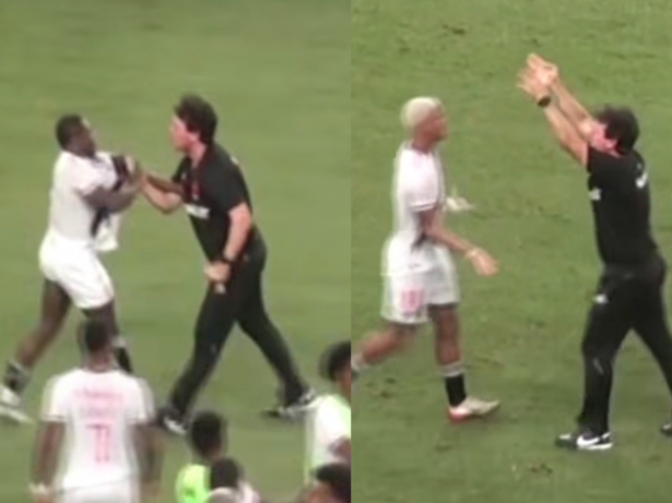 Não aliviou! Diniz empurra jogadores do Vasco para separar briga após jogo com Fortaleza